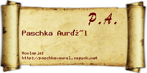 Paschka Aurél névjegykártya